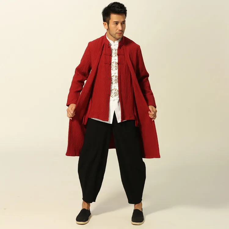 100% Cotton 2-piece Bodycon Chinese Coat Kung Fu Suit