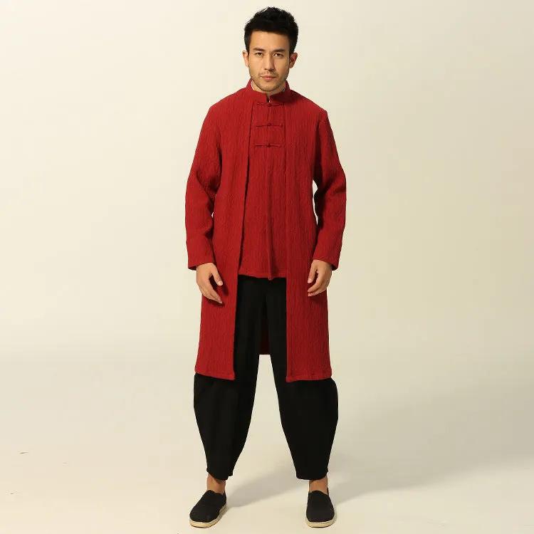 100% Cotton 2-piece Bodycon Chinese Coat Kung Fu Suit
