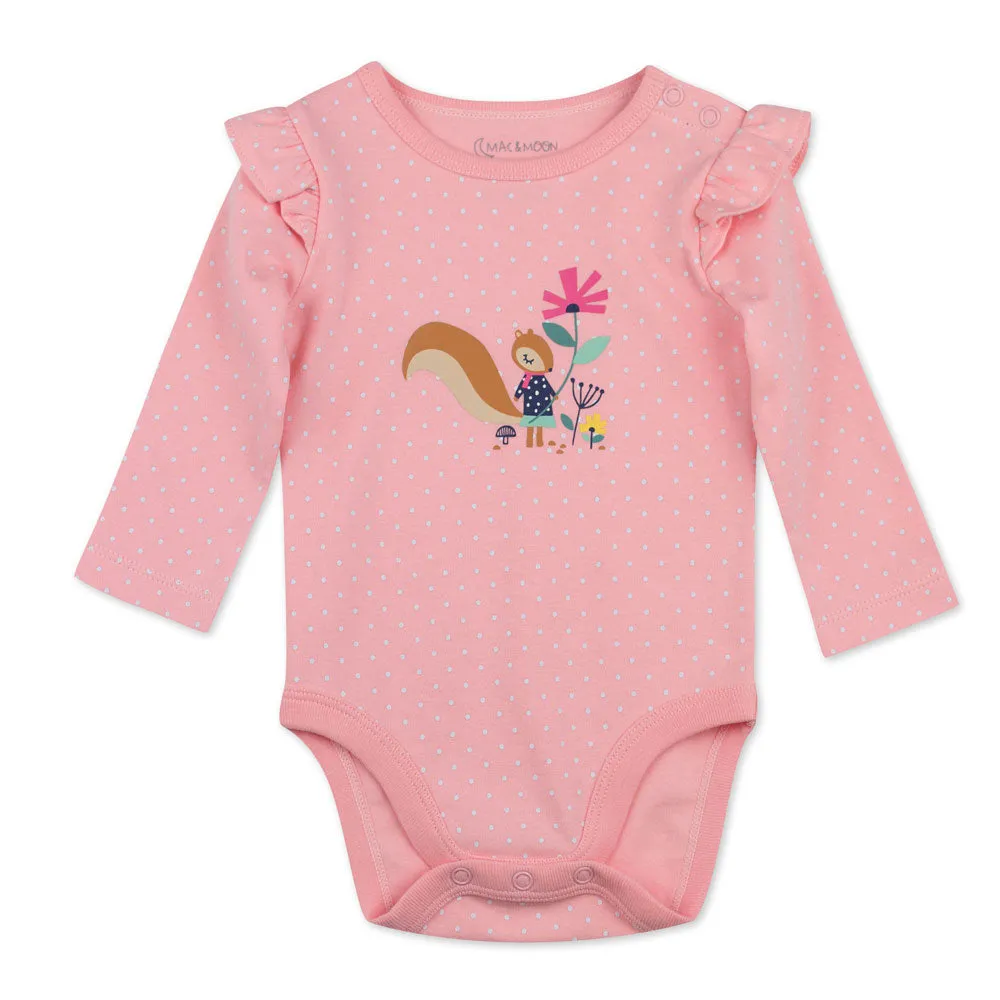 2-Pack Organic Cotton Long Sleeve Bodysuit in Squirrel Print