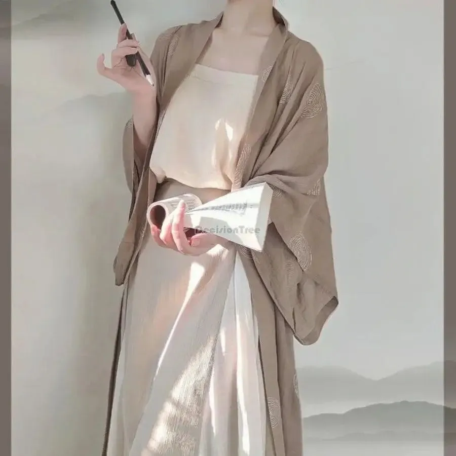 2023 summer new hanfu chinese ancient song dynasty women clothes daily loose casual improved three pieces elegant hanfu set s369