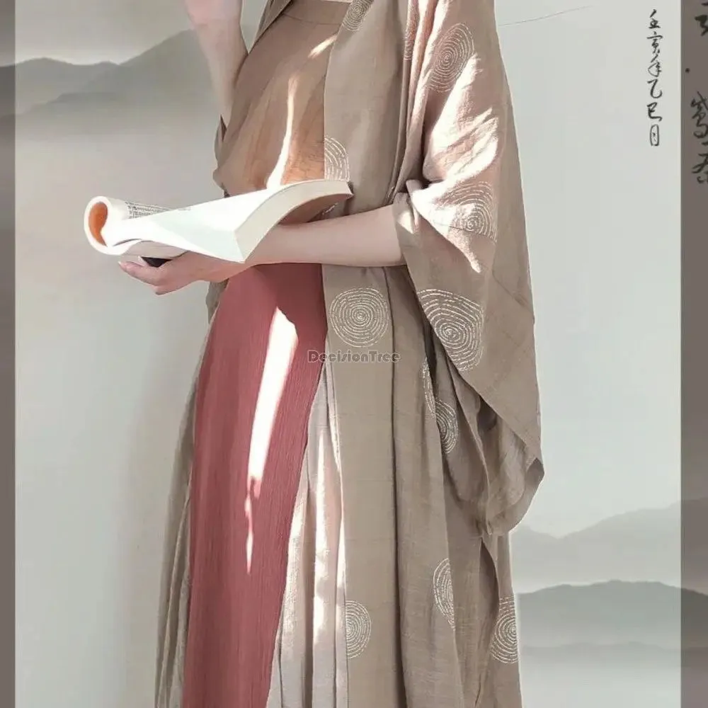 2023 summer new hanfu chinese ancient song dynasty women clothes daily loose casual improved three pieces elegant hanfu set s369
