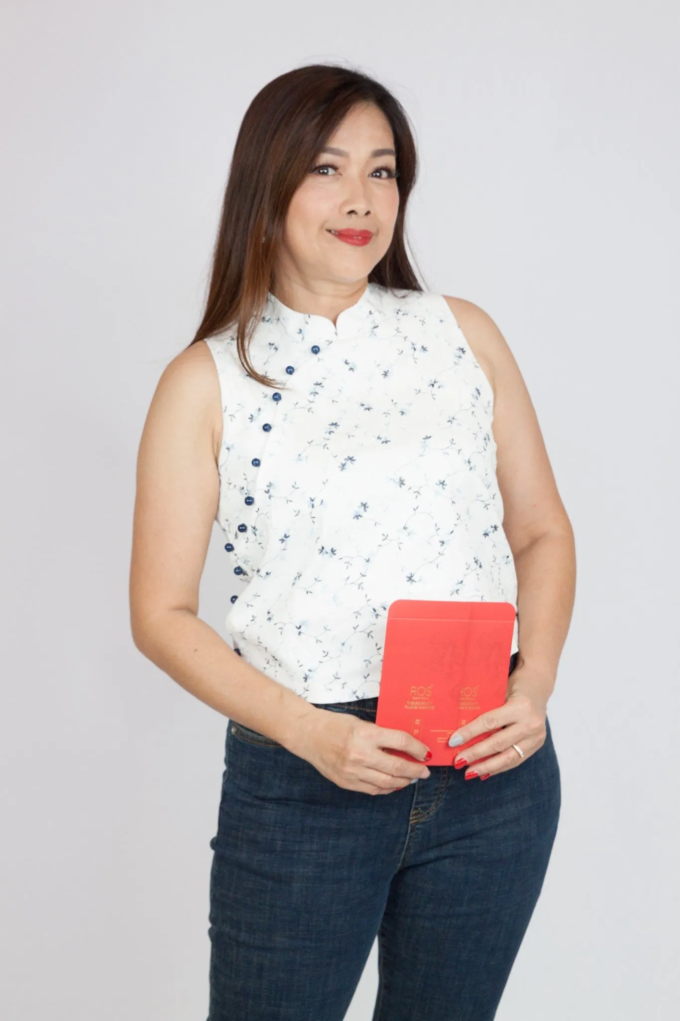 3D Floral Patterned Cheongsam Top
