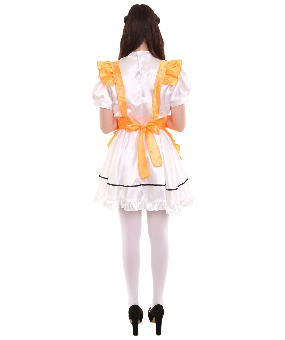Adult Women's Anime Cosplay French Maid Fancy Uniform Costume | Orange Cosplay Costume