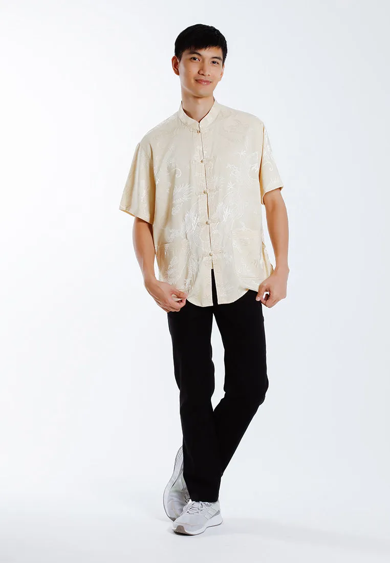 Alain Delon 2025 CNY Men Traditional PV Short Sleeve Shirt Tang Suit | Sam Fu | 唐装 -14525006