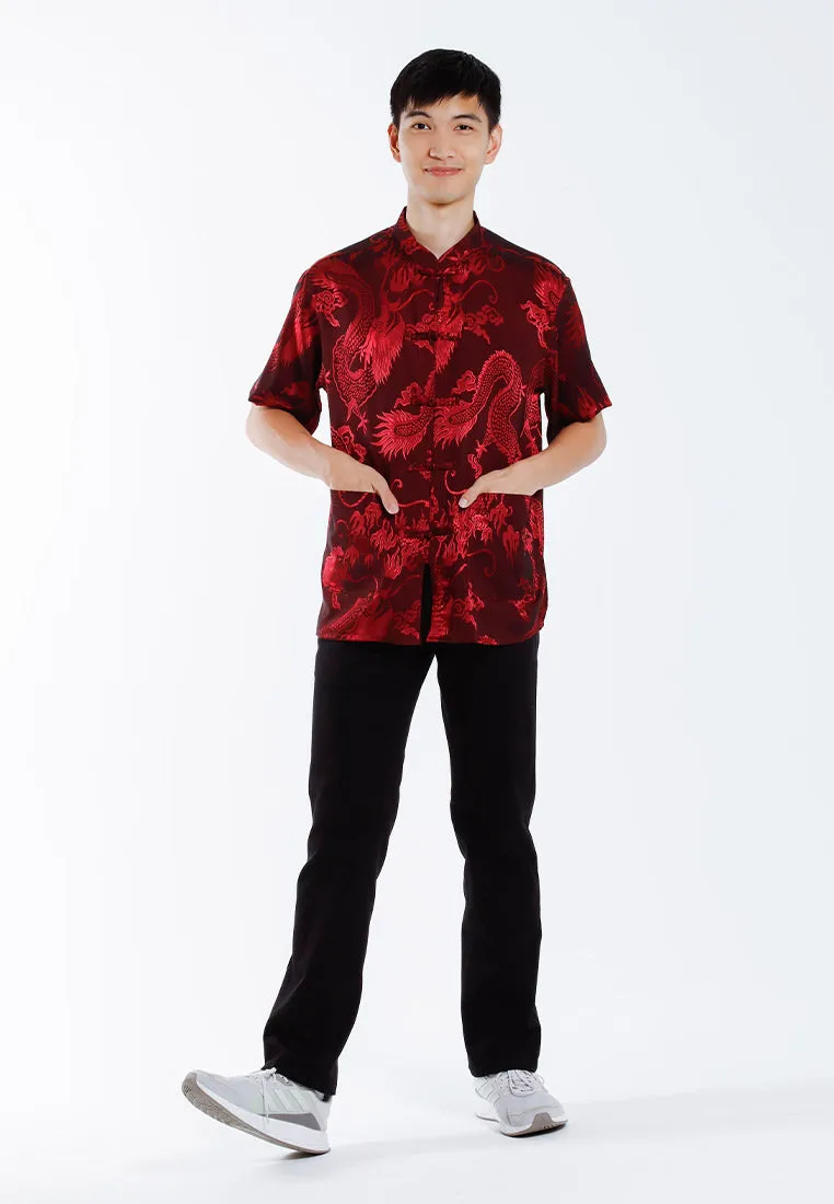 Alain Delon 2025 CNY Men Traditional PV Short Sleeve Shirt Tang Suit | Sam Fu | 唐装 -14525006
