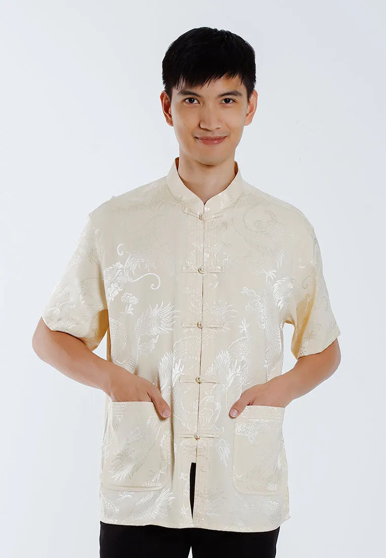 Alain Delon 2025 CNY Men Traditional PV Short Sleeve Shirt Tang Suit | Sam Fu | 唐装 -14525006