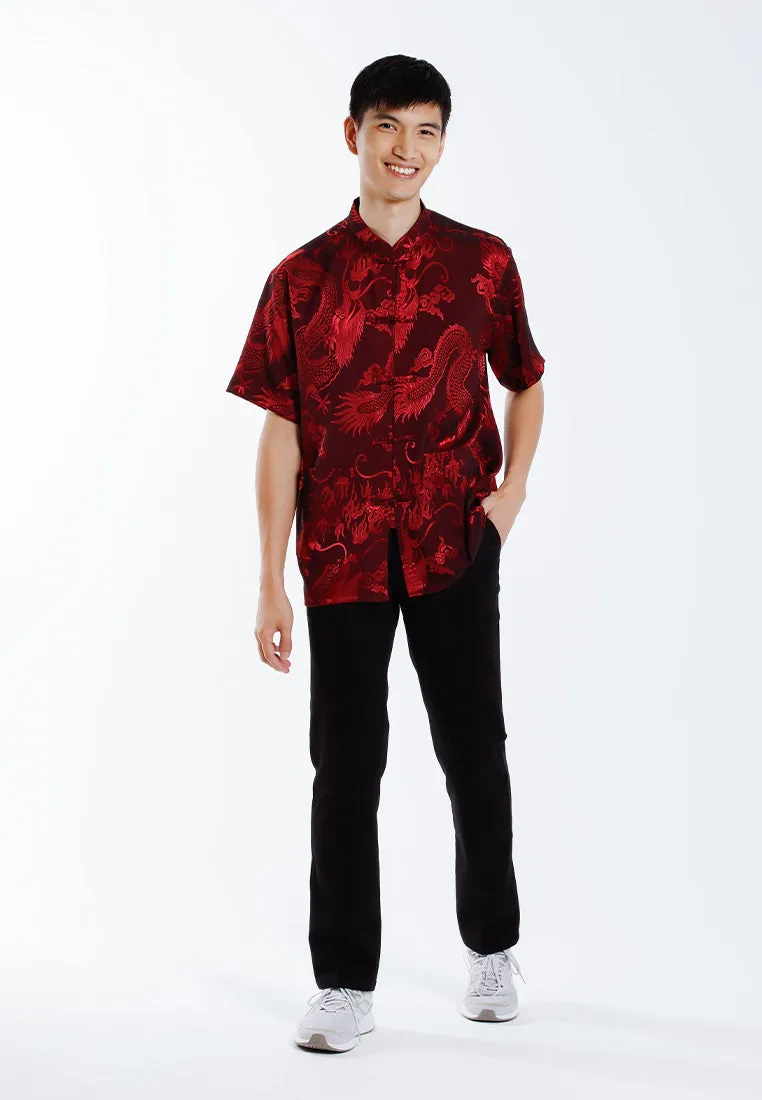 Alain Delon 2025 CNY Men Traditional PV Short Sleeve Shirt Tang Suit | Sam Fu | 唐装 -14525006