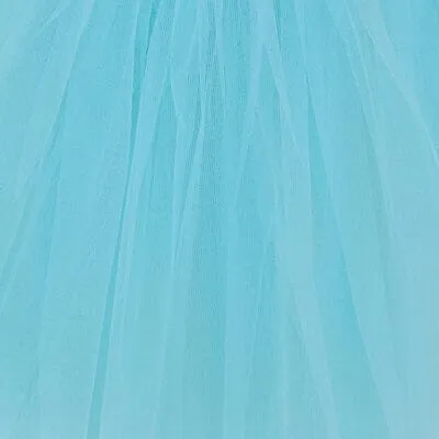Aqua Blue Tutu Skirt - Kids Size 3-Layer Tulle Basic Ballet Dance Costume Tutus for Girls