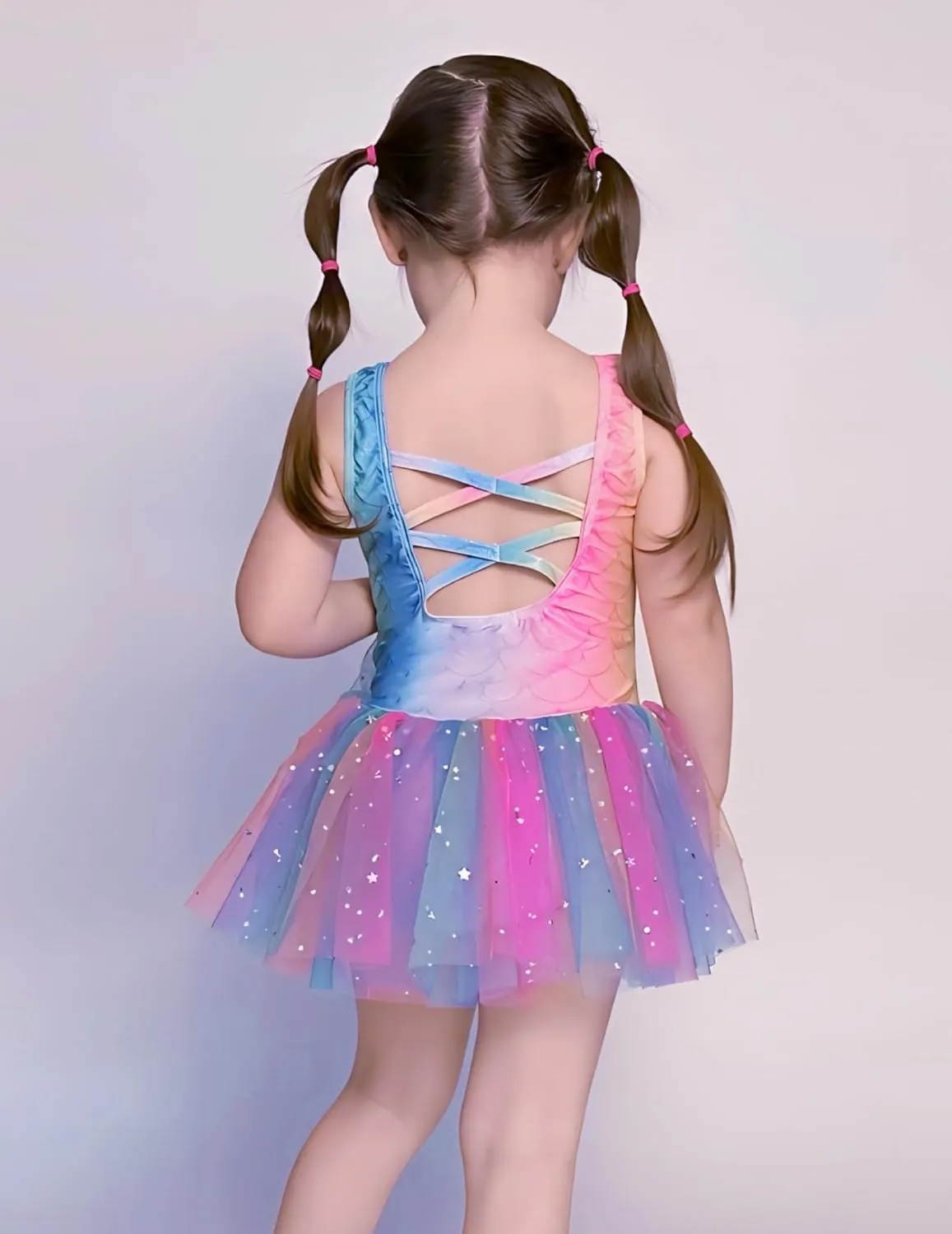 Arshiner Girls Dance Tutu Dress Sparkly Sequin Ballet Cross Back Dresses