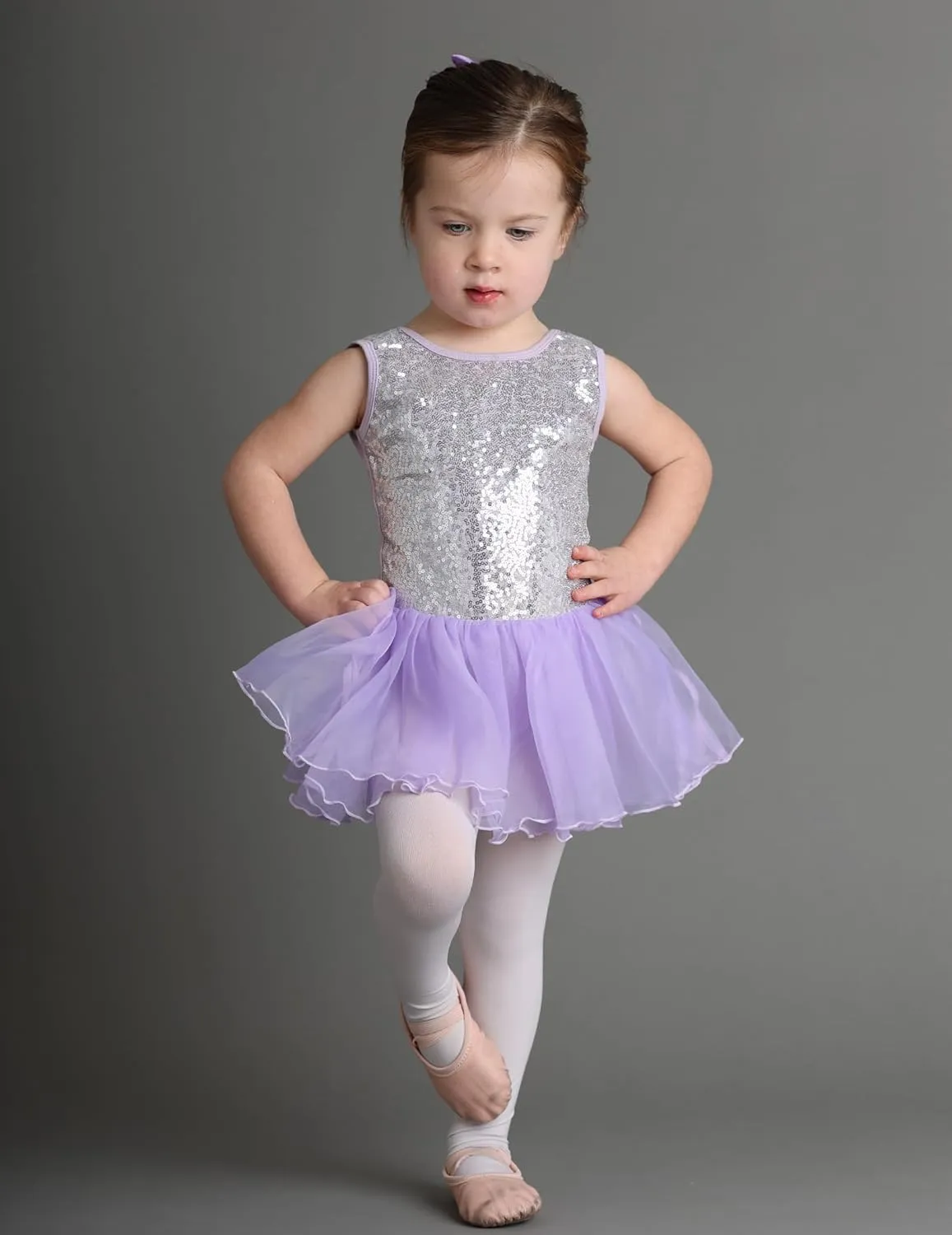 Arshiner Girls Dance Tutu Dress Sparkly Sequin Ballet Cross Back Dresses