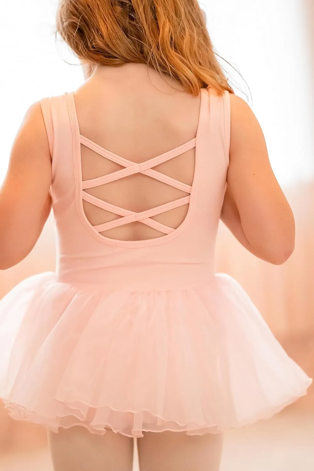 Arshiner Girls Dance Tutu Dress Sparkly Sequin Ballet Cross Back Dresses