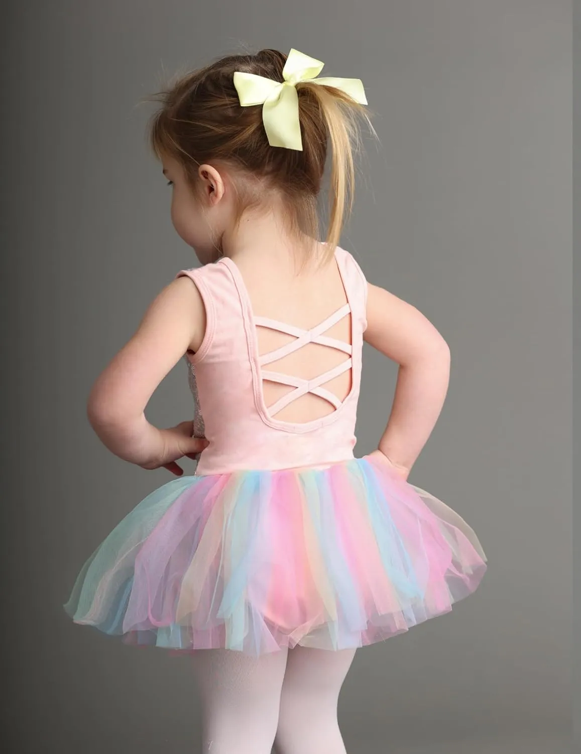 Arshiner Girls Dance Tutu Dress Sparkly Sequin Ballet Cross Back Dresses