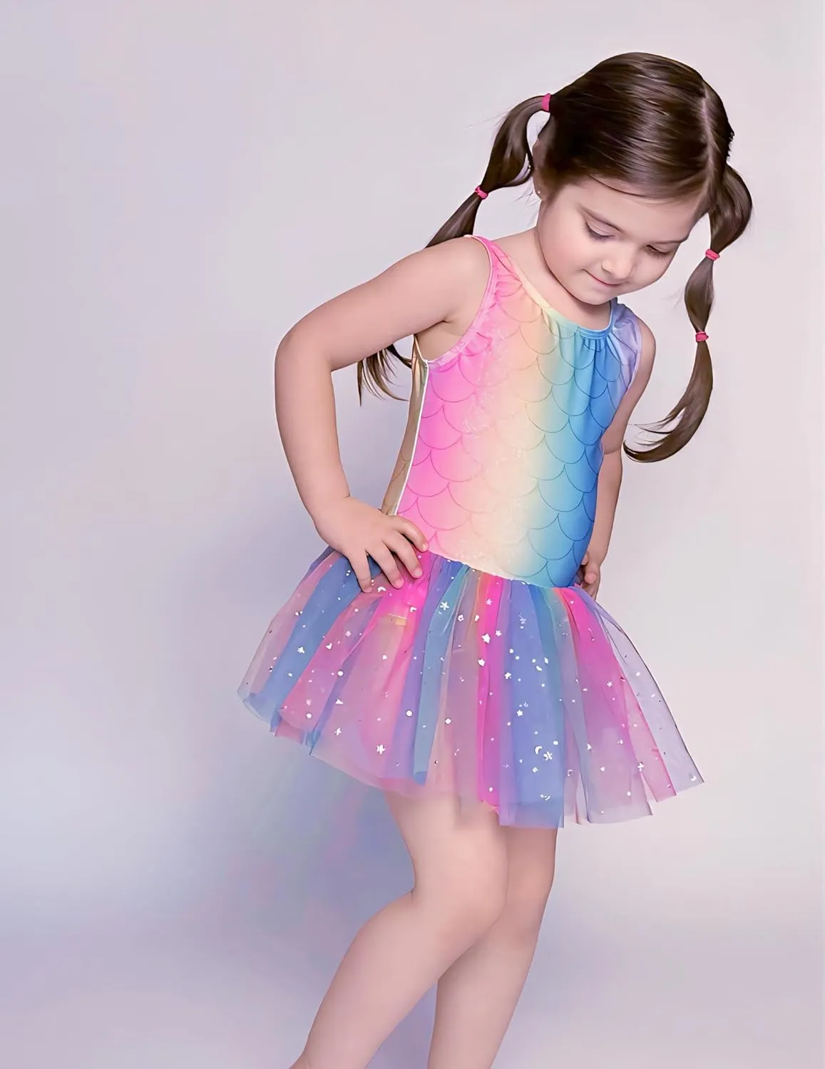 Arshiner Girls Dance Tutu Dress Sparkly Sequin Ballet Cross Back Dresses