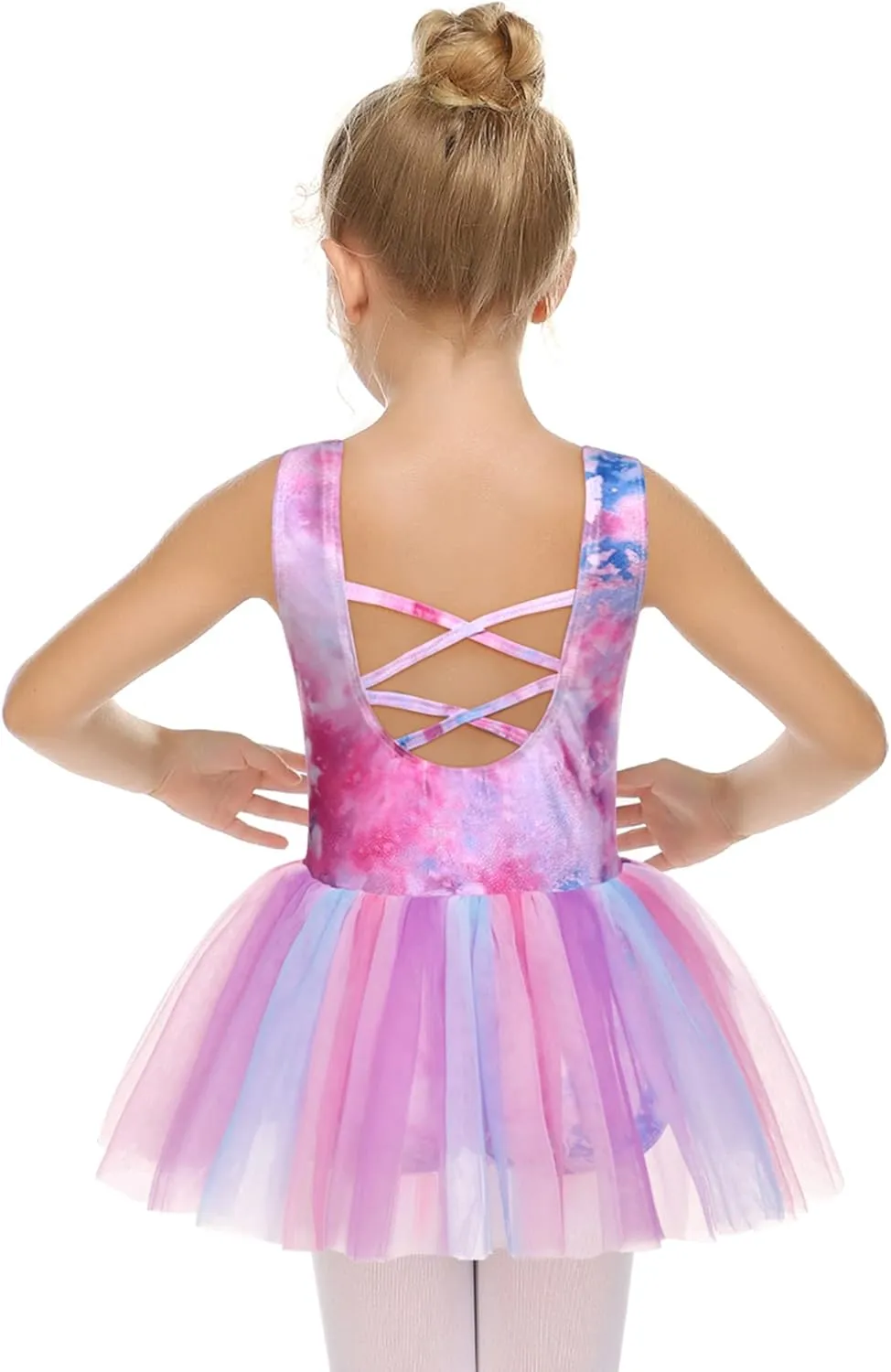 Arshiner Girls Dance Tutu Dress Sparkly Sequin Ballet Cross Back Dresses