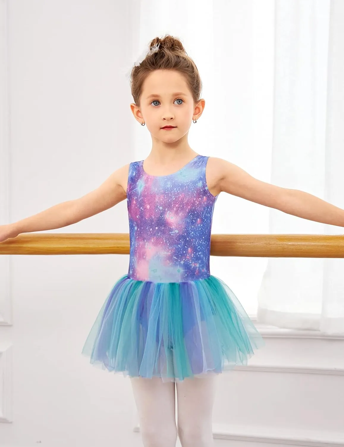 Arshiner Girls Dance Tutu Dress Sparkly Sequin Ballet Cross Back Dresses