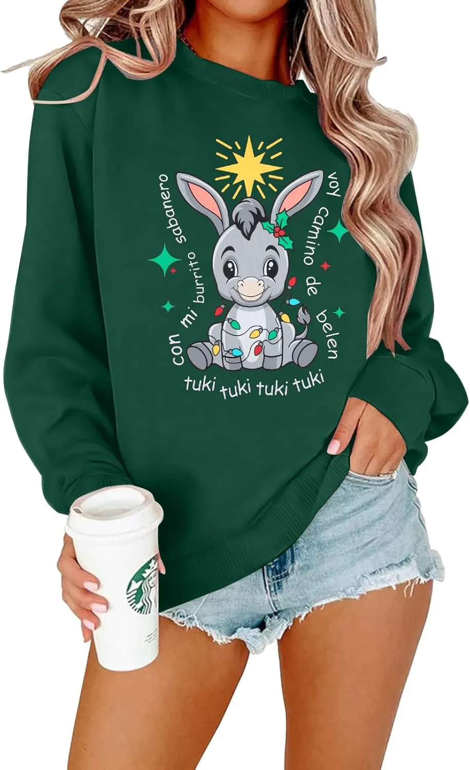 BANGELY Mexican Christmas SweatShirt Women Ugly Feliz Navidad Sweater Tuki Burrito Sabanero Shirt Claus Long Sleeve Top