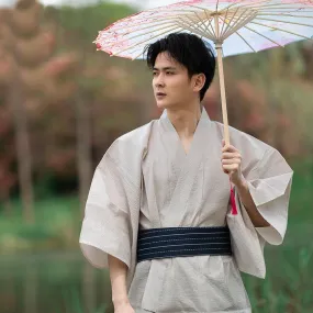 Beige Men Traditional Yukata