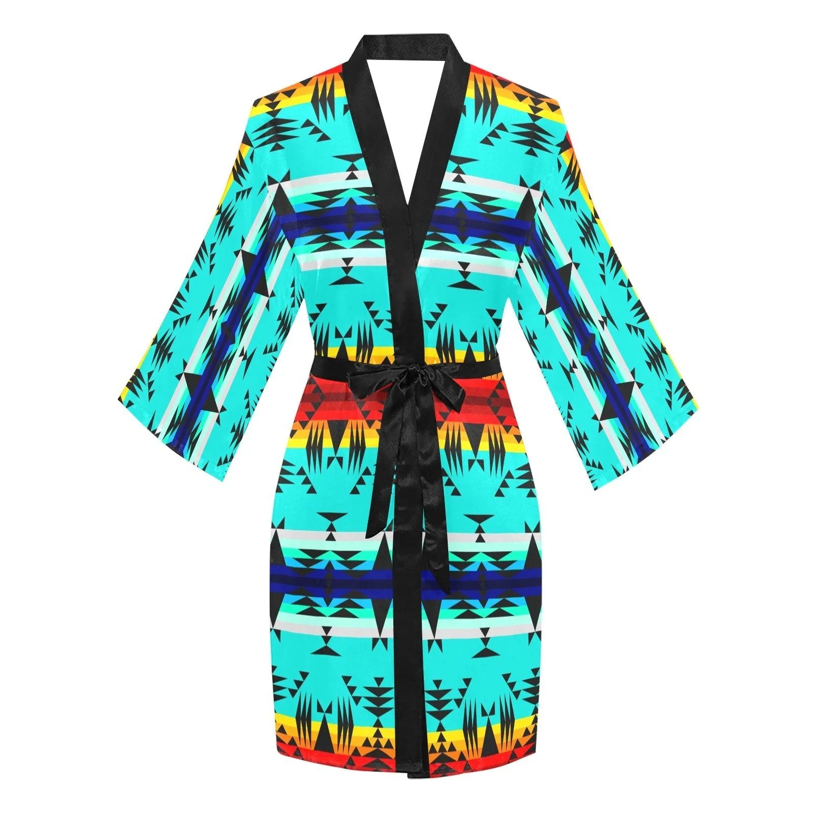 Between the Mountains Long Sleeve Satin Robe