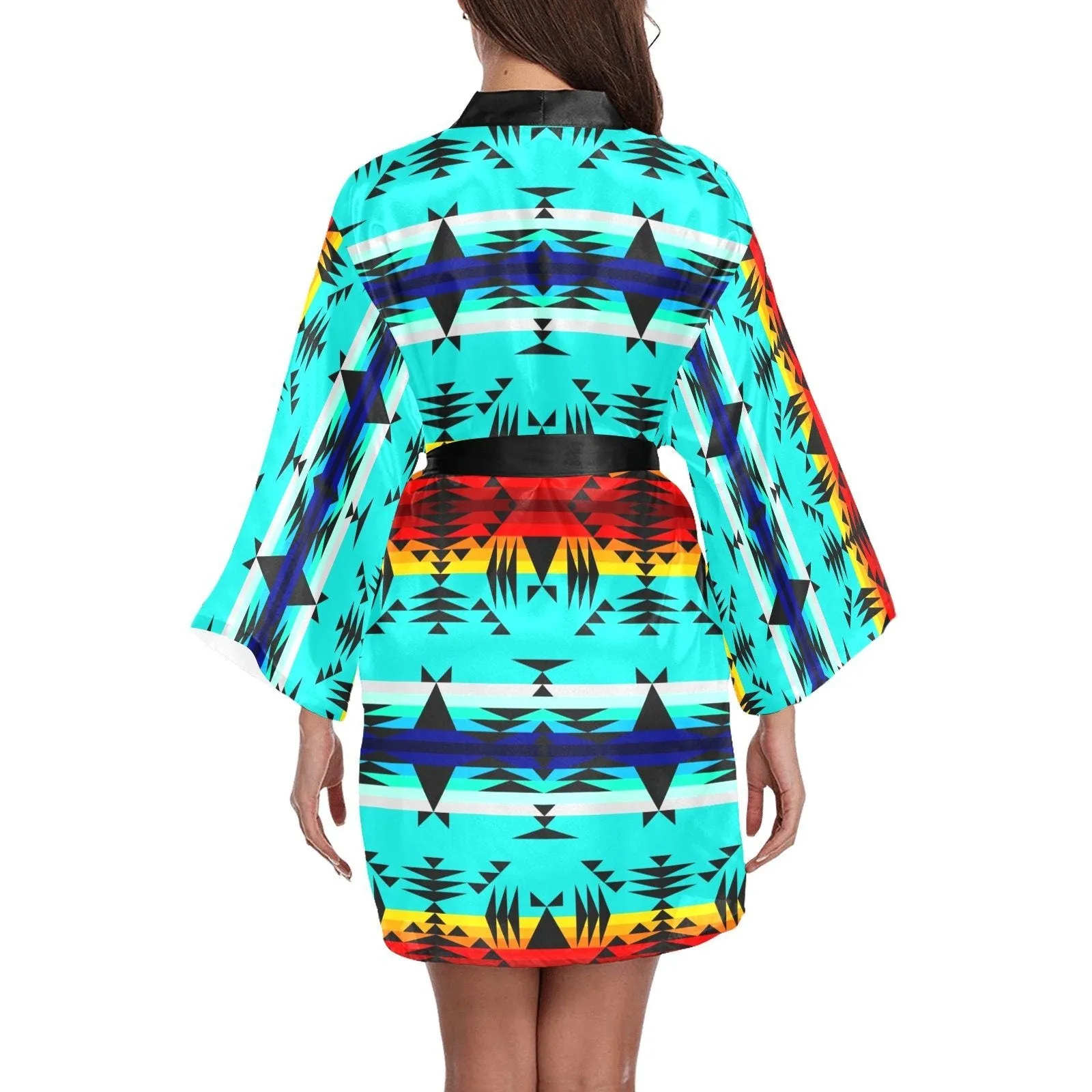 Between the Mountains Long Sleeve Satin Robe