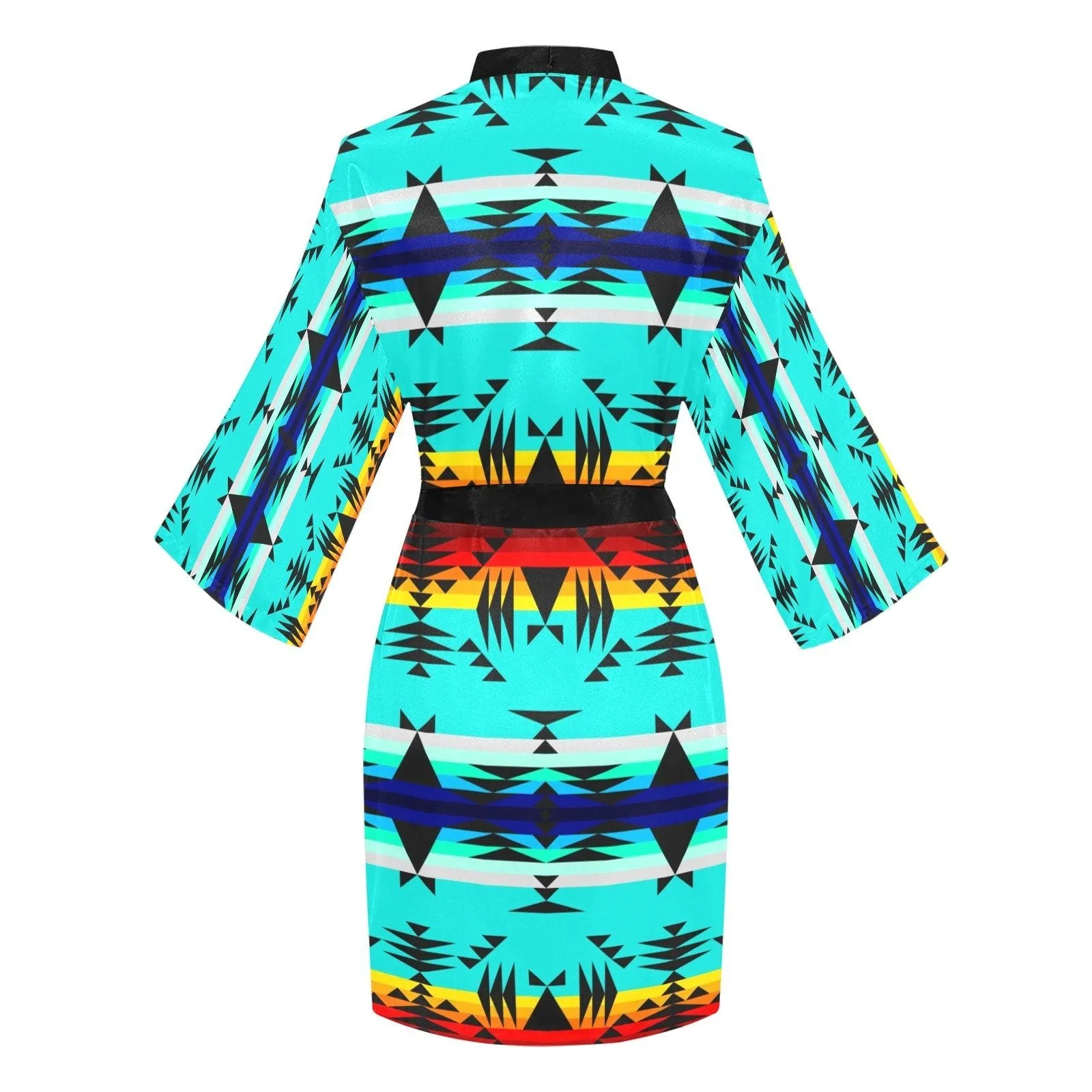 Between the Mountains Long Sleeve Satin Robe