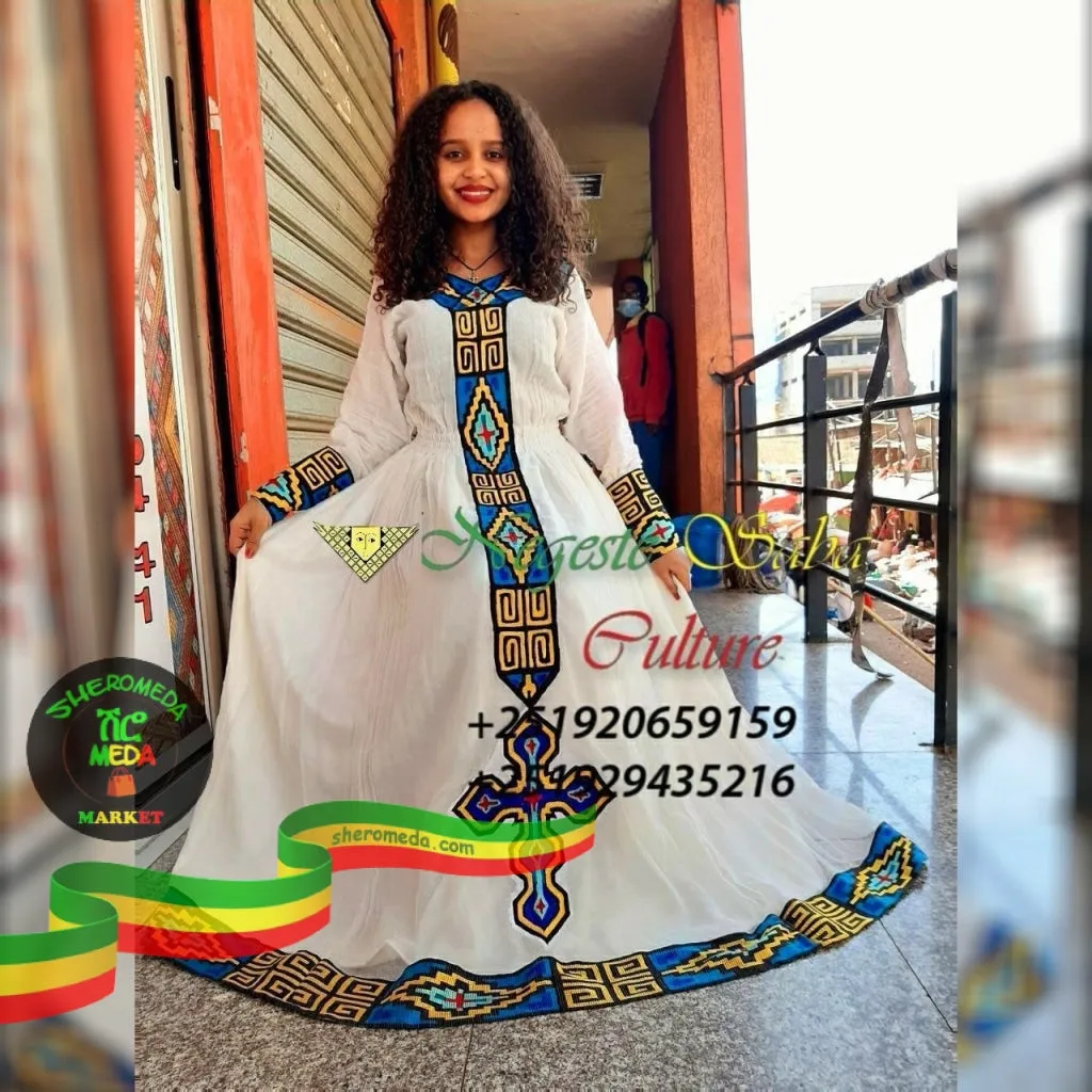Blue mixed dress Negeste Saba