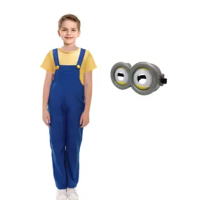 Boys Agnes Costume Yellow shirt and Denim overalls Kids Minion Costumes Halloween Costumes