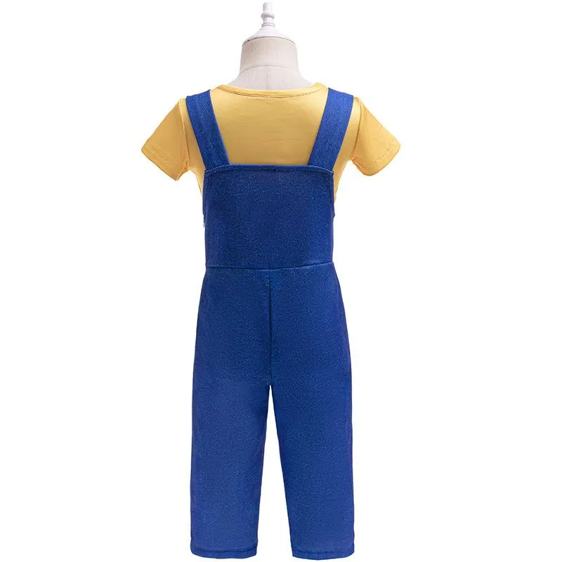 Boys Agnes Costume Yellow shirt and Denim overalls Kids Minion Costumes Halloween Costumes