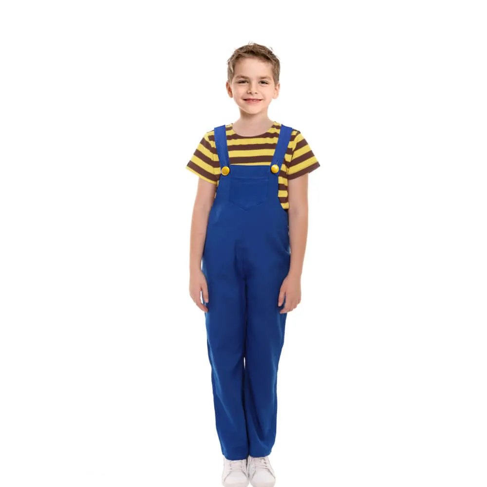 Boys Agnes Costume Yellow shirt and Denim overalls Kids Minion Costumes Halloween Costumes
