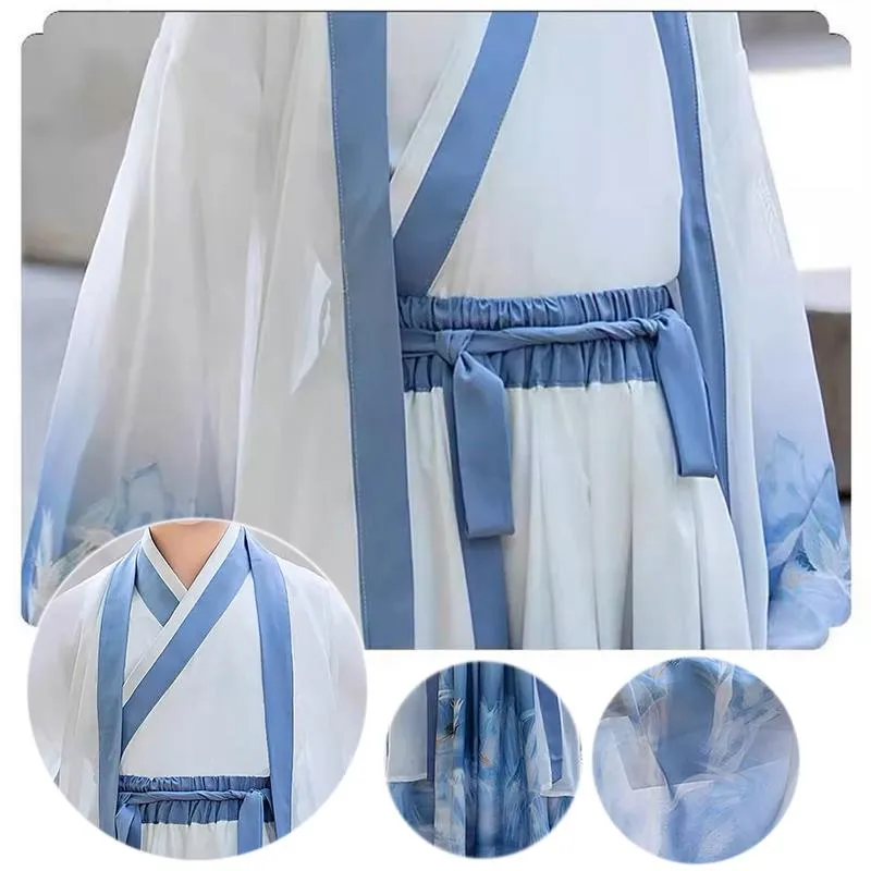Boys' Light Blue Chinese Costume