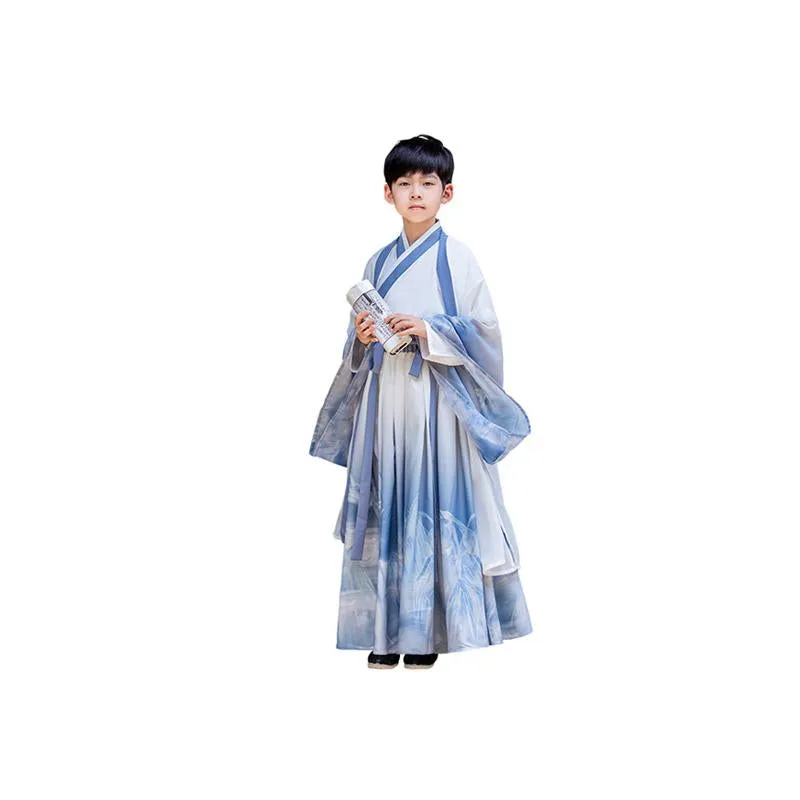 Boys' Light Blue Chinese Costume
