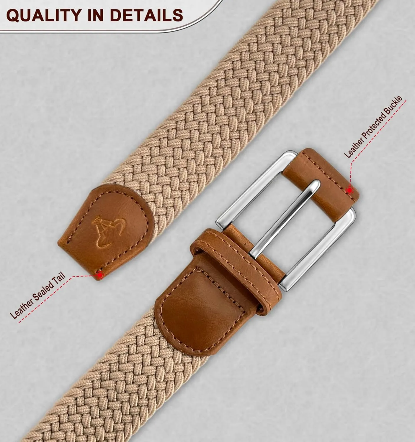 BULLIANT Stretch Belt Men,Mens Gift Woven Braided Web Belt 1 3/8 for Golf Casual Pants Shirts Jeans