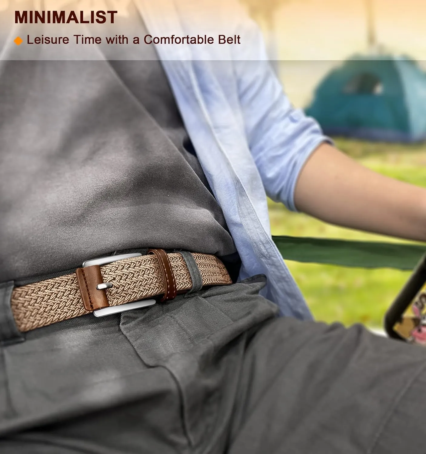 BULLIANT Stretch Belt Men,Mens Gift Woven Braided Web Belt 1 3/8 for Golf Casual Pants Shirts Jeans