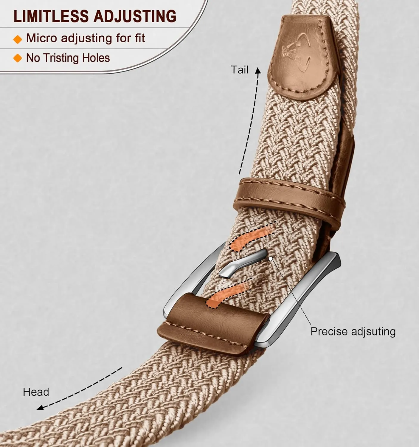 BULLIANT Stretch Belt Men,Mens Gift Woven Braided Web Belt 1 3/8 for Golf Casual Pants Shirts Jeans