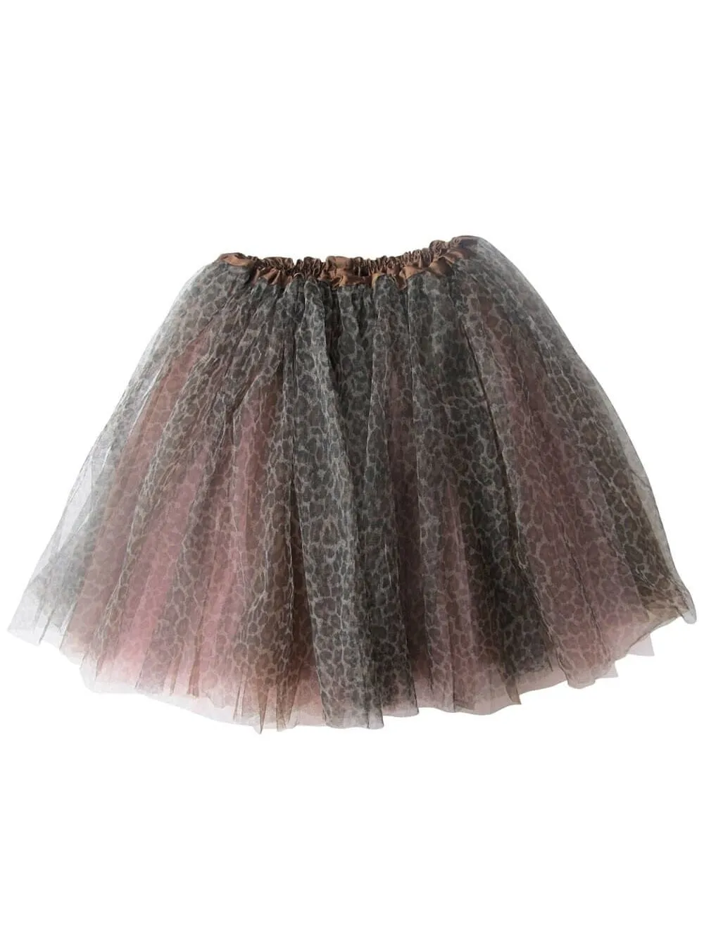Cheetah Pink Tutu Skirt - Kids Size 3-Layer Tulle Basic Ballet Dance Costume Tutus for Girls