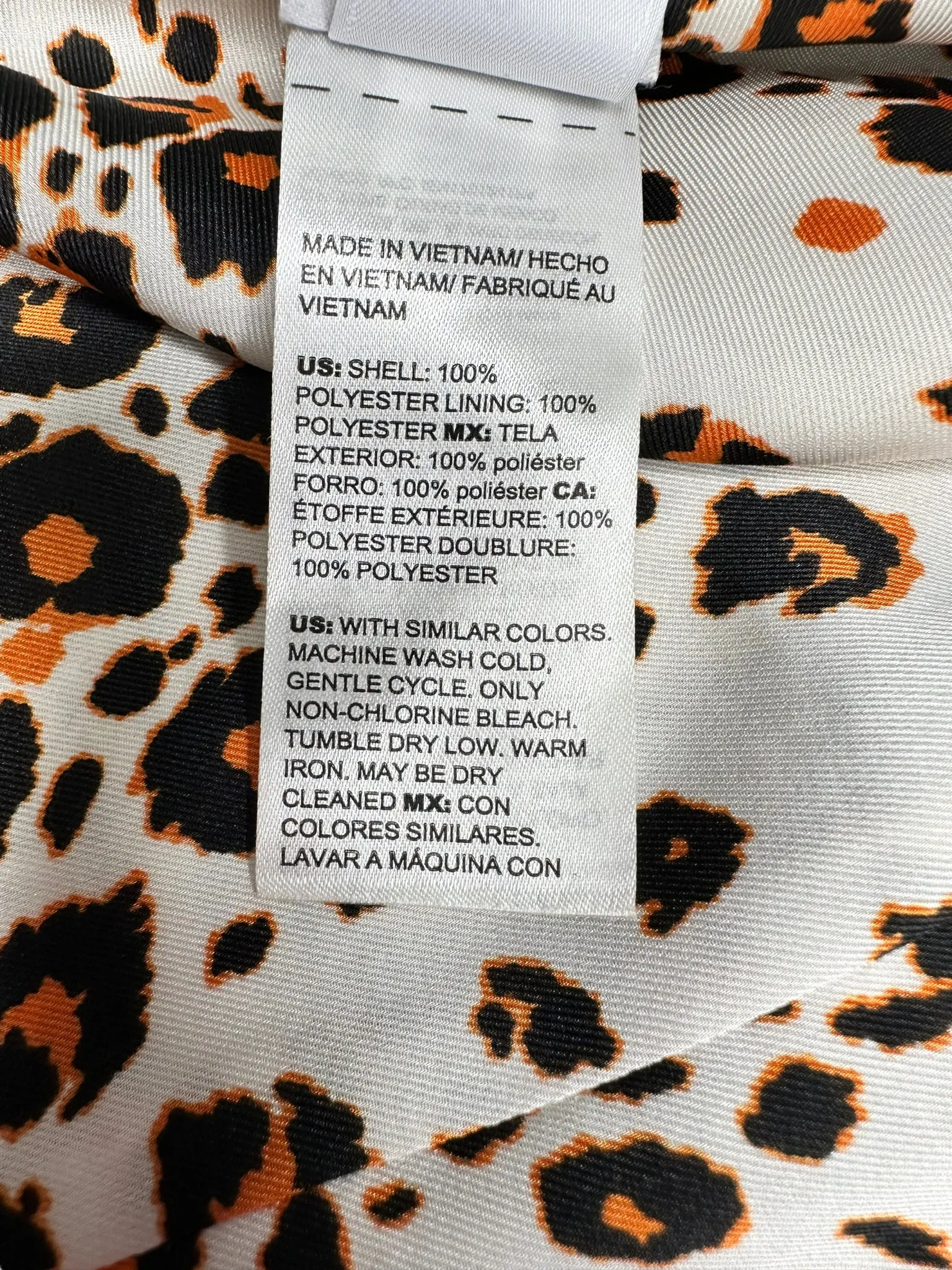 chicos Orange Satin Leopard Floral Print Kimono Size L