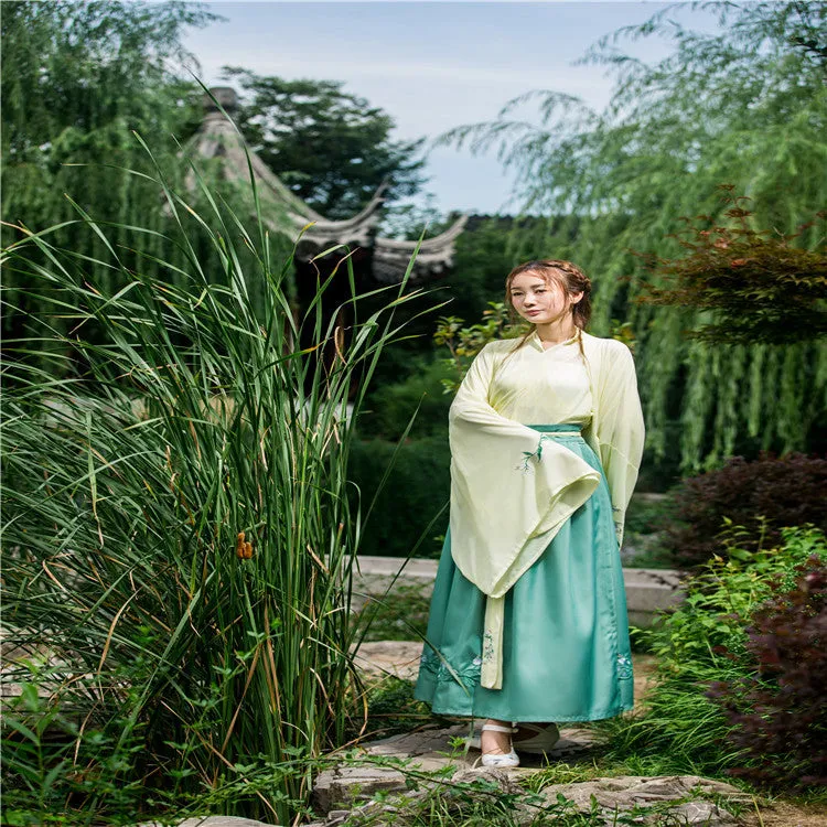 Chinese Traditional Dress Waist-Fit Daily Traditional Embroidered Clothing