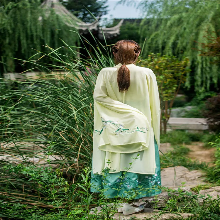 Chinese Traditional Dress Waist-Fit Daily Traditional Embroidered Clothing
