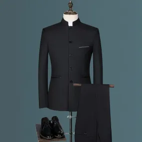Chinese tunic Suit set, Chinese style tang suit set, Traditional Mandarin groom wear