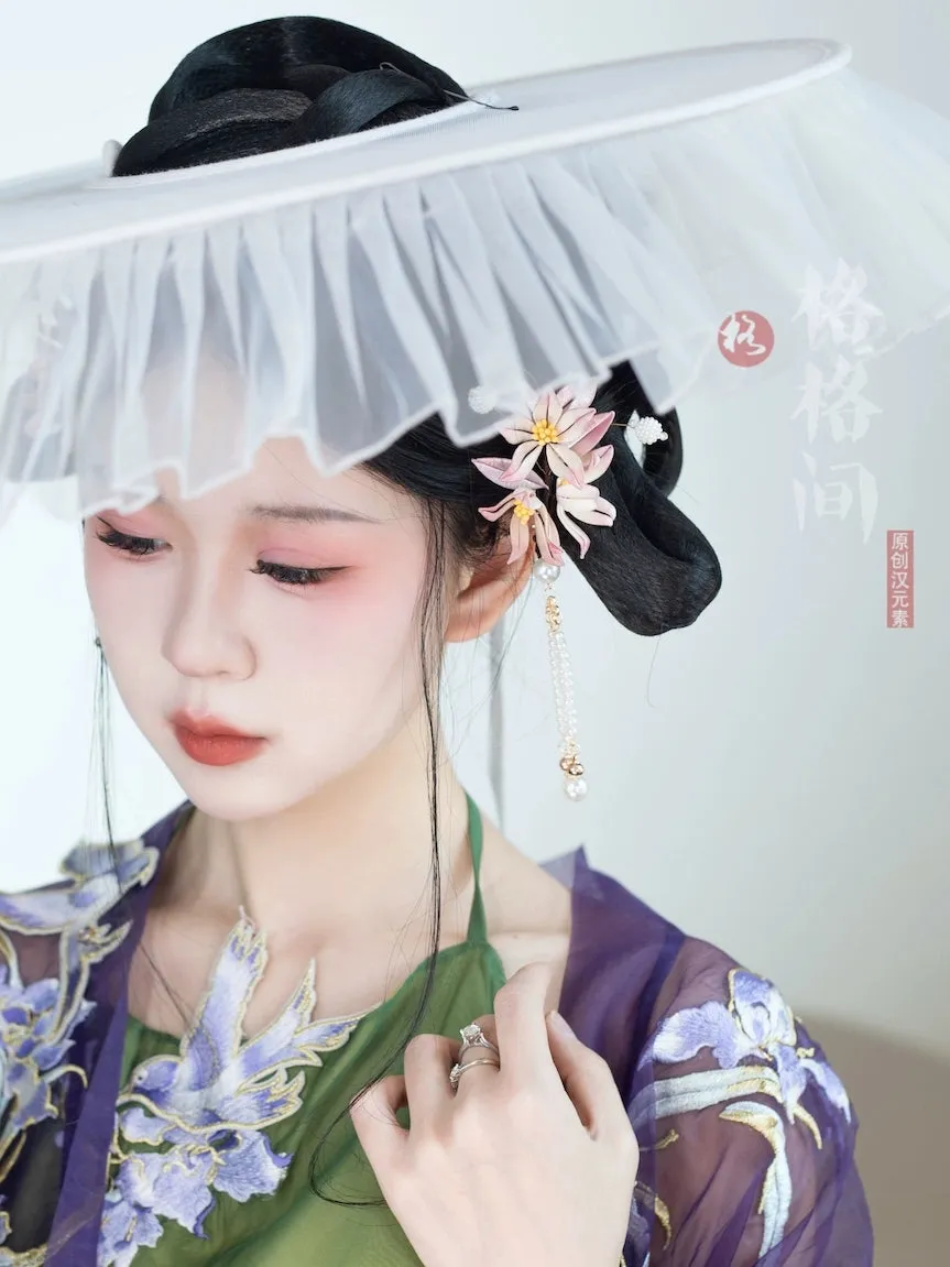 Chuan Zhu 串珠 Pearl Beads Tang Dynasty Modernized Weimao Veiled Hat