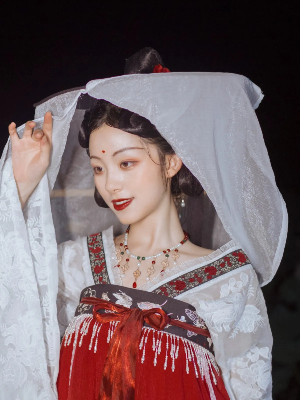 Chuan Zhu 串珠 Pearl Beads Tang Dynasty Modernized Weimao Veiled Hat