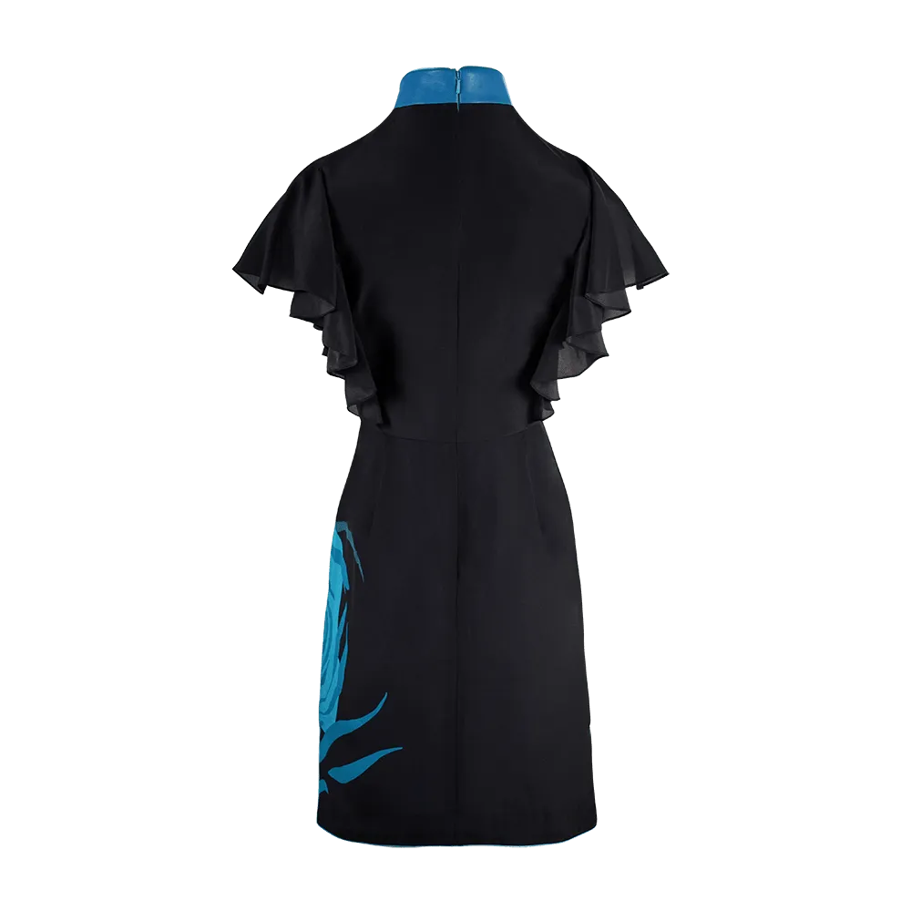 【CINÉMAROSE】100% Silk Cheongsam (Ruffle Sleeve)
