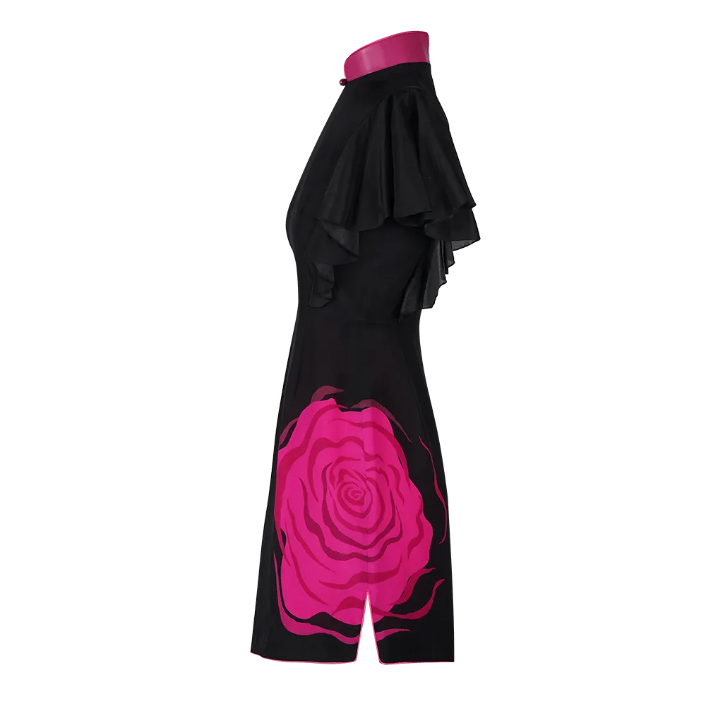 【CINÉMAROSE】100% Silk Cheongsam (Ruffle Sleeve)