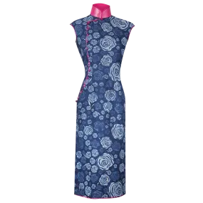 【CINÉMAROSE】Tencel® Eco-Denim Cheongsam (Cap Sleeve)