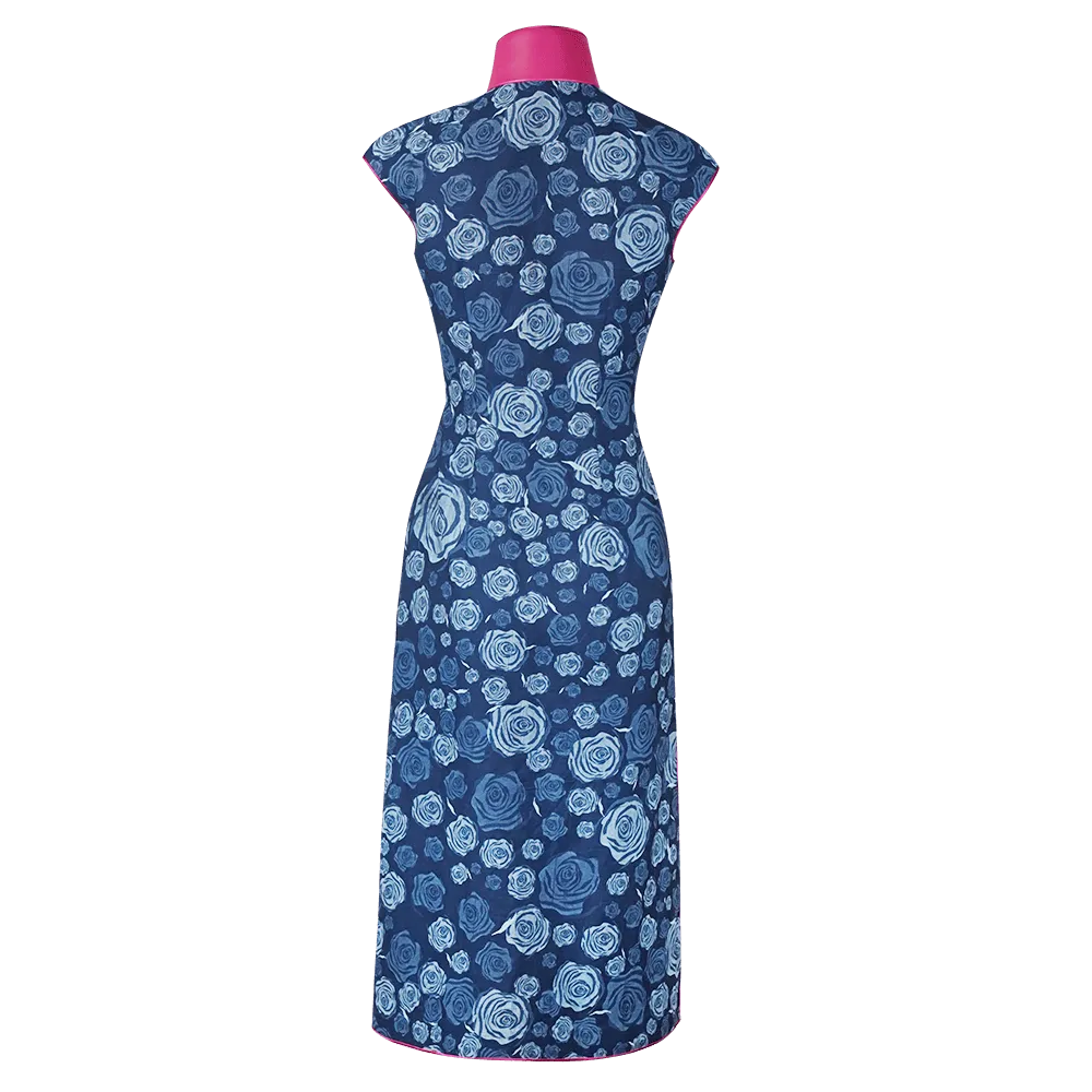 【CINÉMAROSE】Tencel® Eco-Denim Cheongsam (Cap Sleeve)