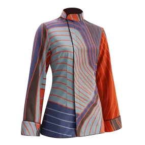 【CONTOUR HK】100% Silk Mini Tang Jacket (slanted front Opening)