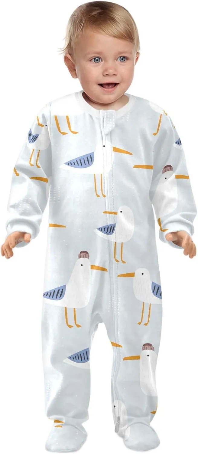 Dogs Funny Pets Baby One-Piece Footies Long Sleeve Rompers Pajamas Zip Front Pjs for Boys Girls kids 3M