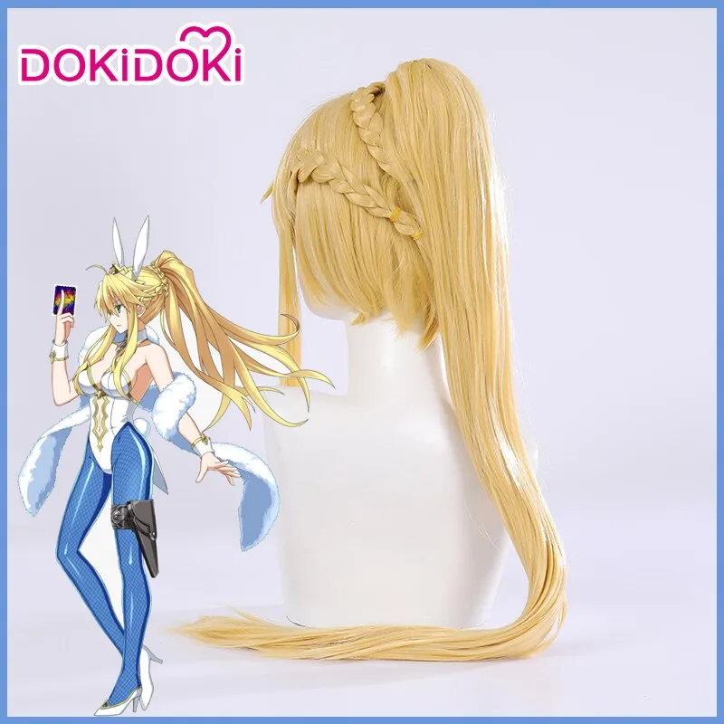 DokiDoki Game Fate/Grand Order Saber Arutoria Pendoragon Cosplay Wig Blonde Heat Resistant Hair
