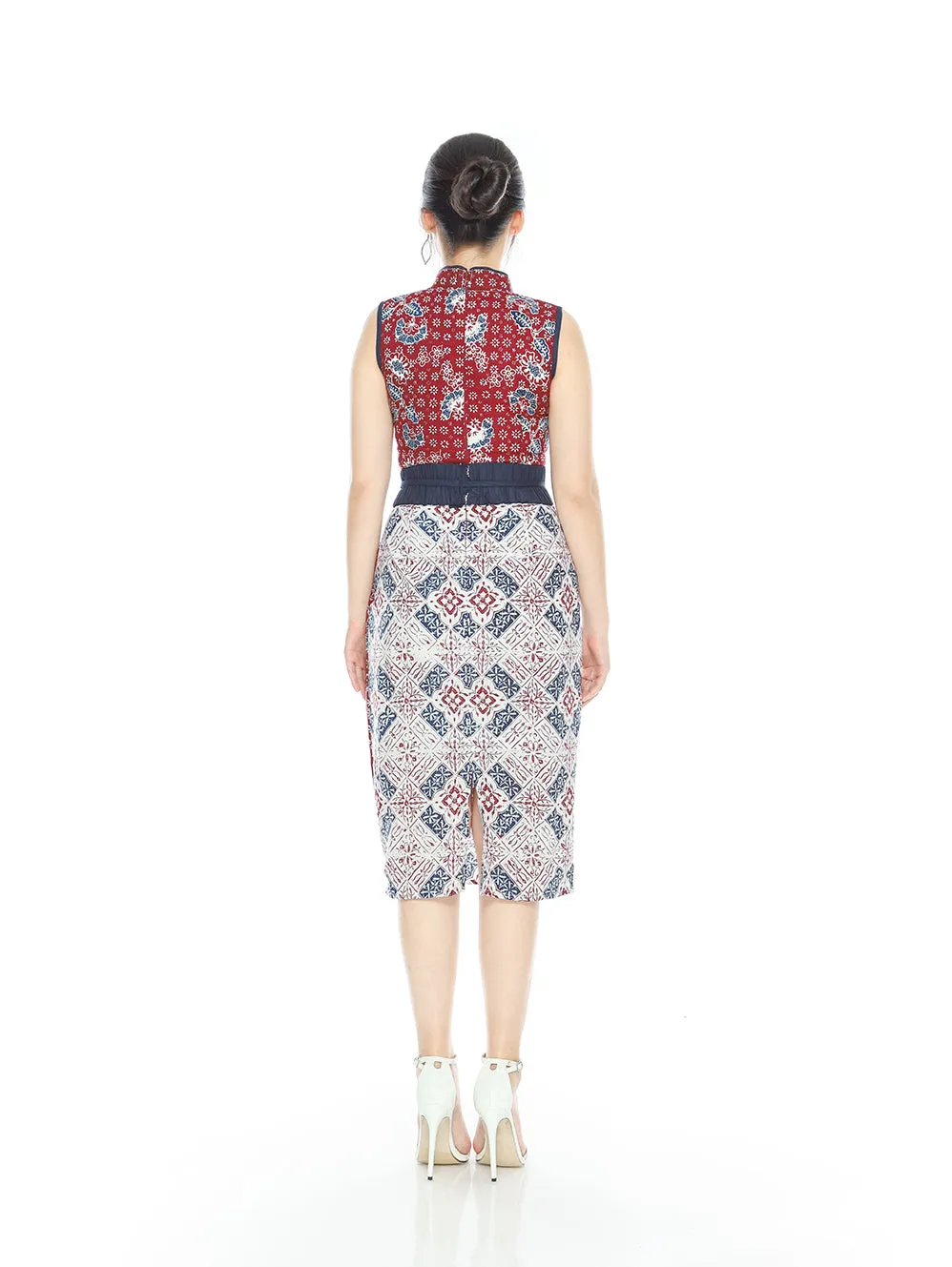 Dress Grey Block Obi Cheongsam