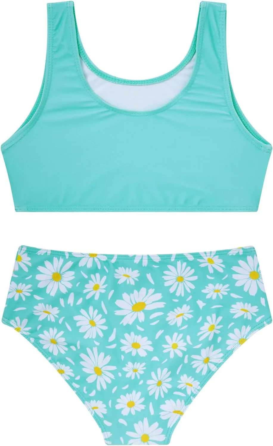Enlifety Girls Swimsuit 3 Piece Bikini Bathing Suit Quick Dry Swimwear Sun Protection Cover-Up Sets 5-12 Years
