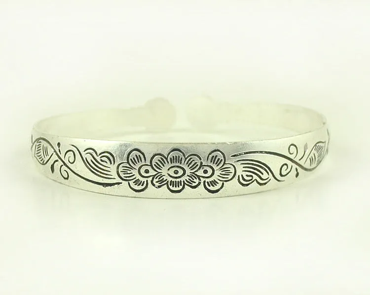 Ethnic Style Tibetan Miao Silver Bracelet